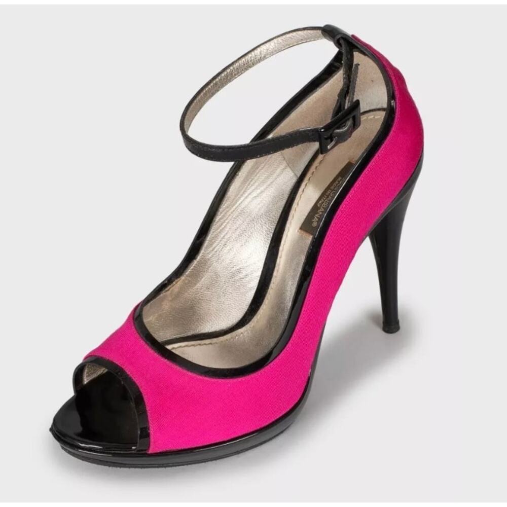 Dolce & Gabbana Pink Patent Wedge Sandals - Size 38.5 - Picture 3 of 5